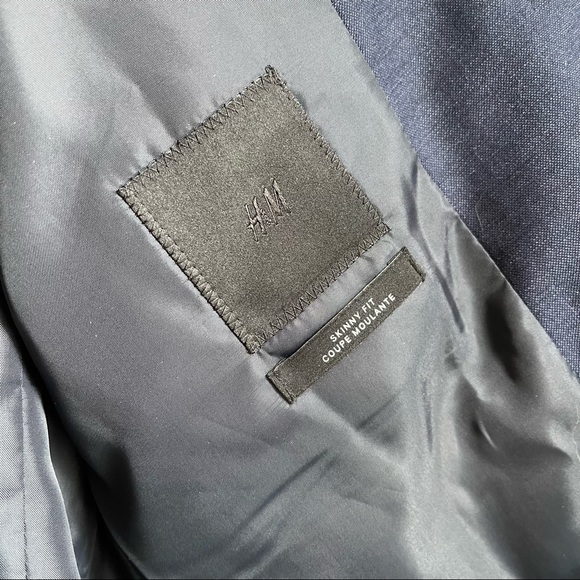 H&M Mens Blue Blazer Size Medium 44R - Picture 3 of 7